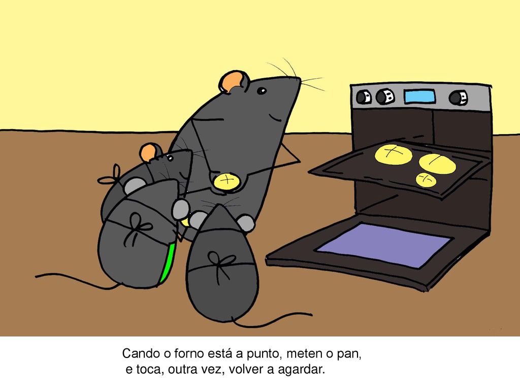 Cando o forno está a punto, meten o pan,