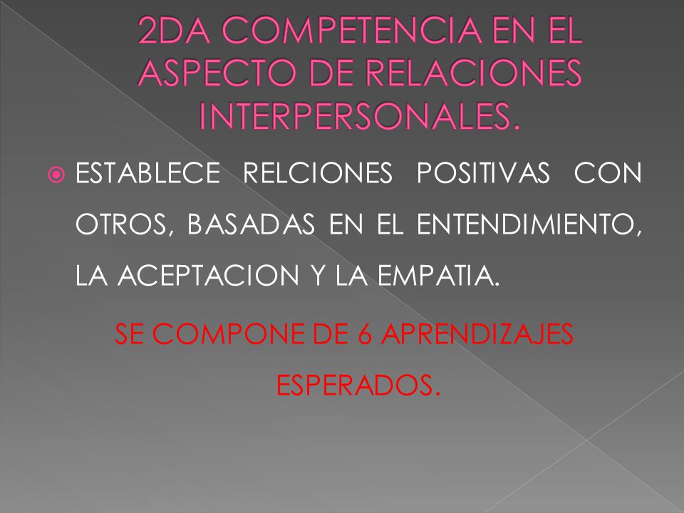 2DA COMPETENCIA EN EL ASPECTO DE RELACIONES INTERPERSONALES.
