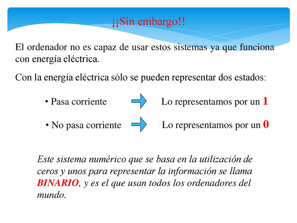 ¡¡Sin embargo!! El ordenador no es capaz de usar estos sistemas ya que funciona con energía eléctrica.