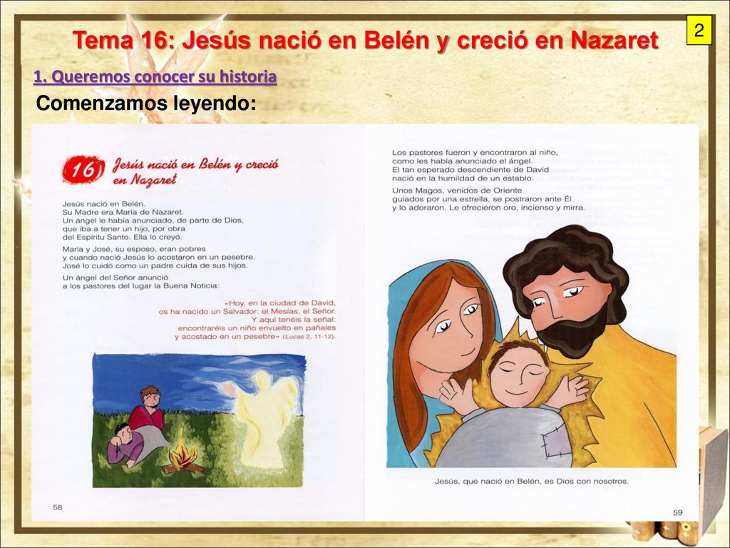 Tema 16: Jesús nació en Belén y creció en Nazaret