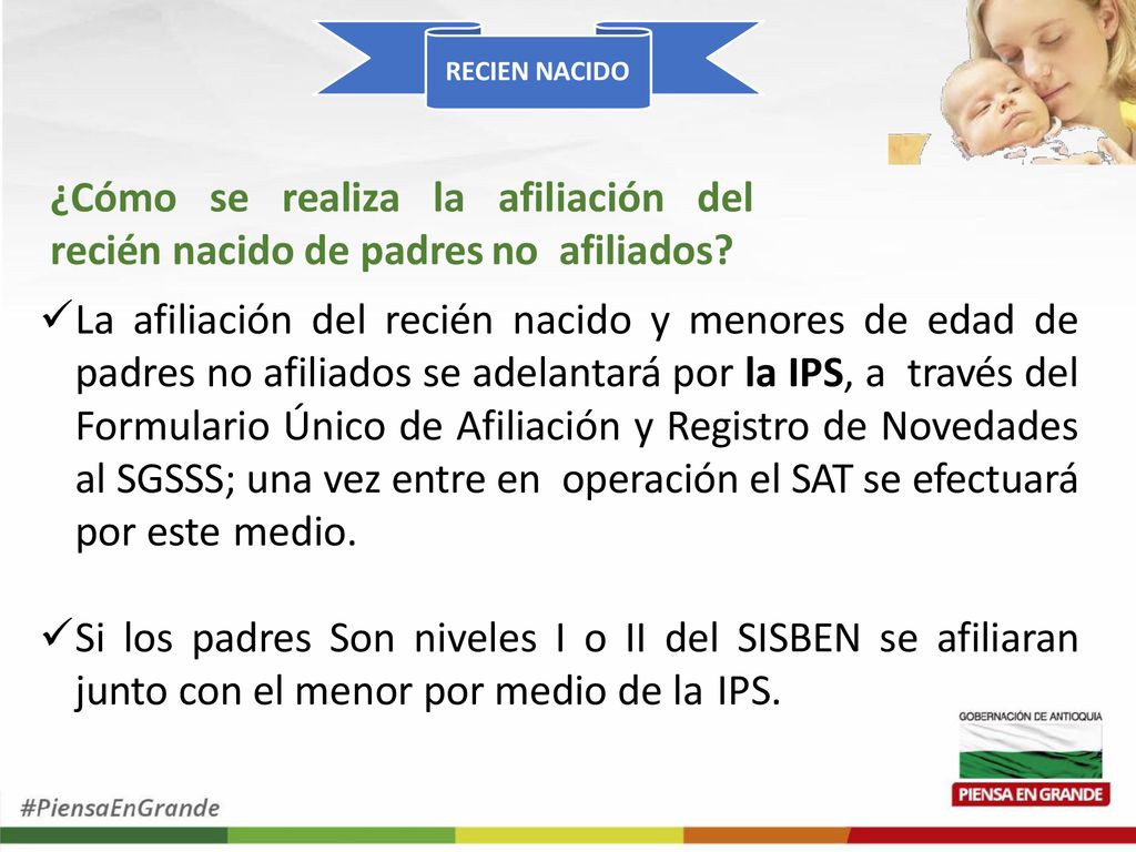RECIEN NACIDO ¿Cómo se realiza la afiliación del recién nacido de padres no afiliados