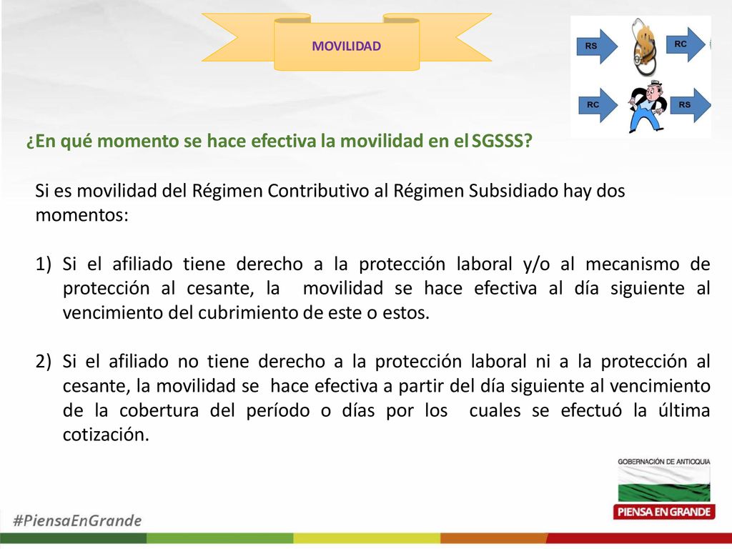 MOVILIDAD ¿En qué momento se hace efectiva la movilidad en el SGSSS
