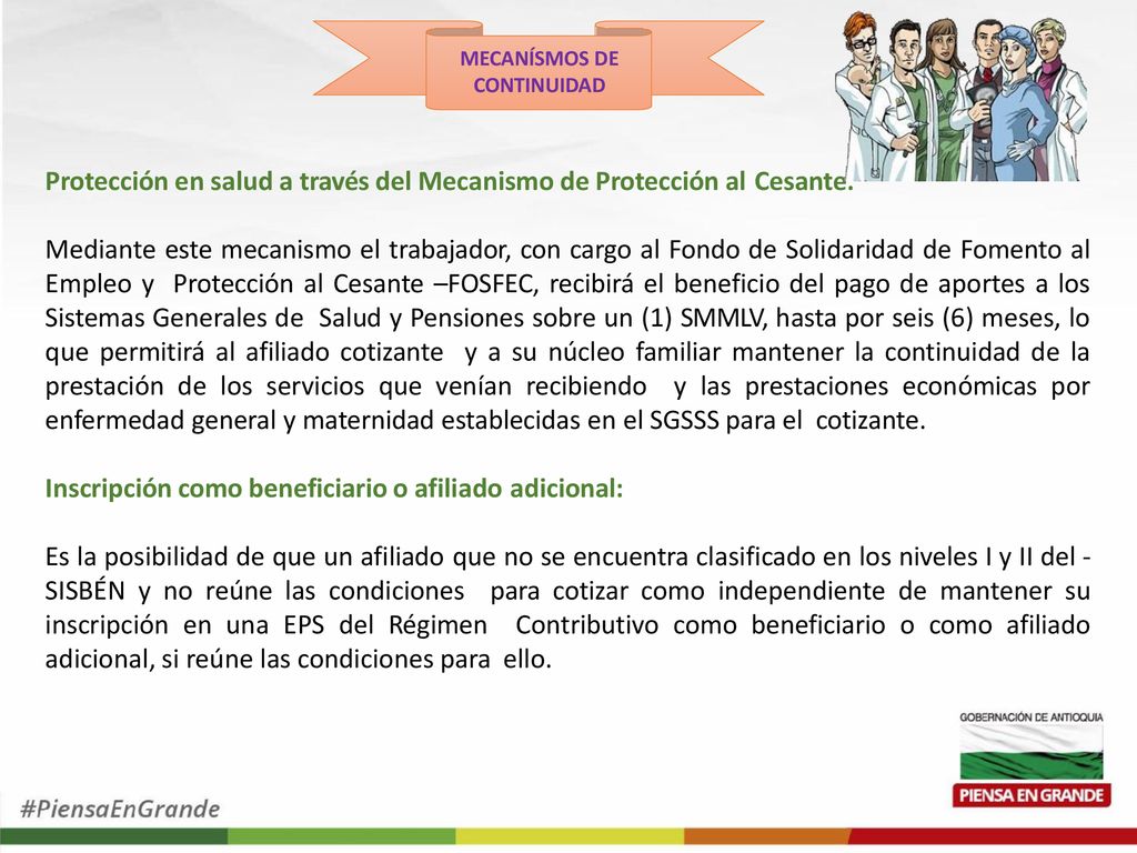 Protección en salud a través del Mecanismo de Protección al Cesante: