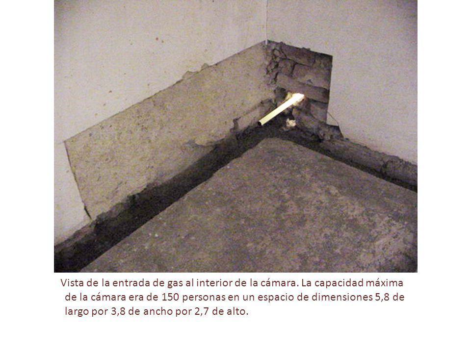 Vista de la entrada de gas al interior de la cámara
