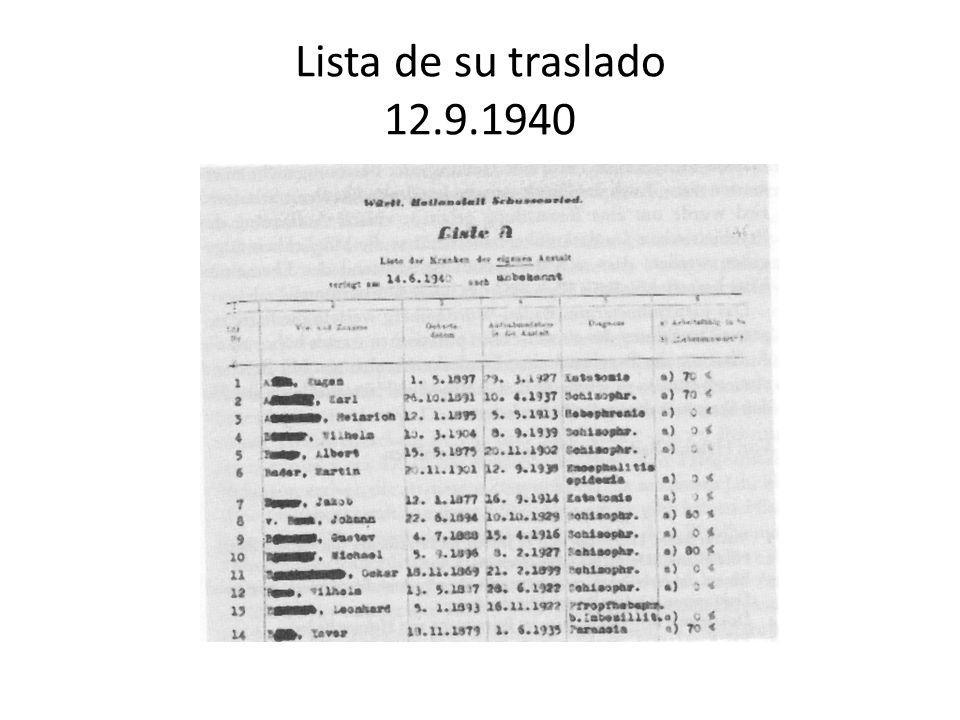 Lista de su traslado