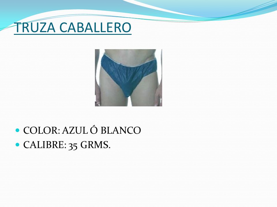 TRUZA CABALLERO COLOR: AZUL Ó BLANCO CALIBRE: 35 GRMS.