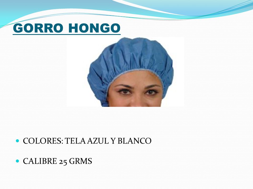 GORRO HONGO COLORES: TELA AZUL Y BLANCO CALIBRE 25 GRMS