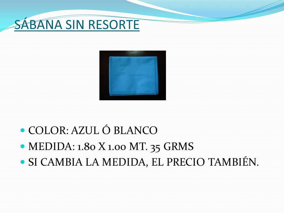 SÁBANA SIN RESORTE COLOR: AZUL Ó BLANCO