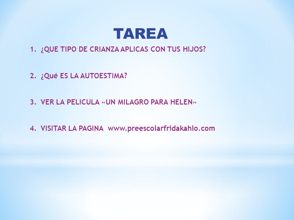 TAREA ¿QUE TIPO DE CRIANZA APLICAS CON TUS HIJOS