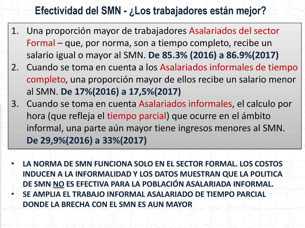 Efectividad del SMN - ¿Los trabajadores están mejor