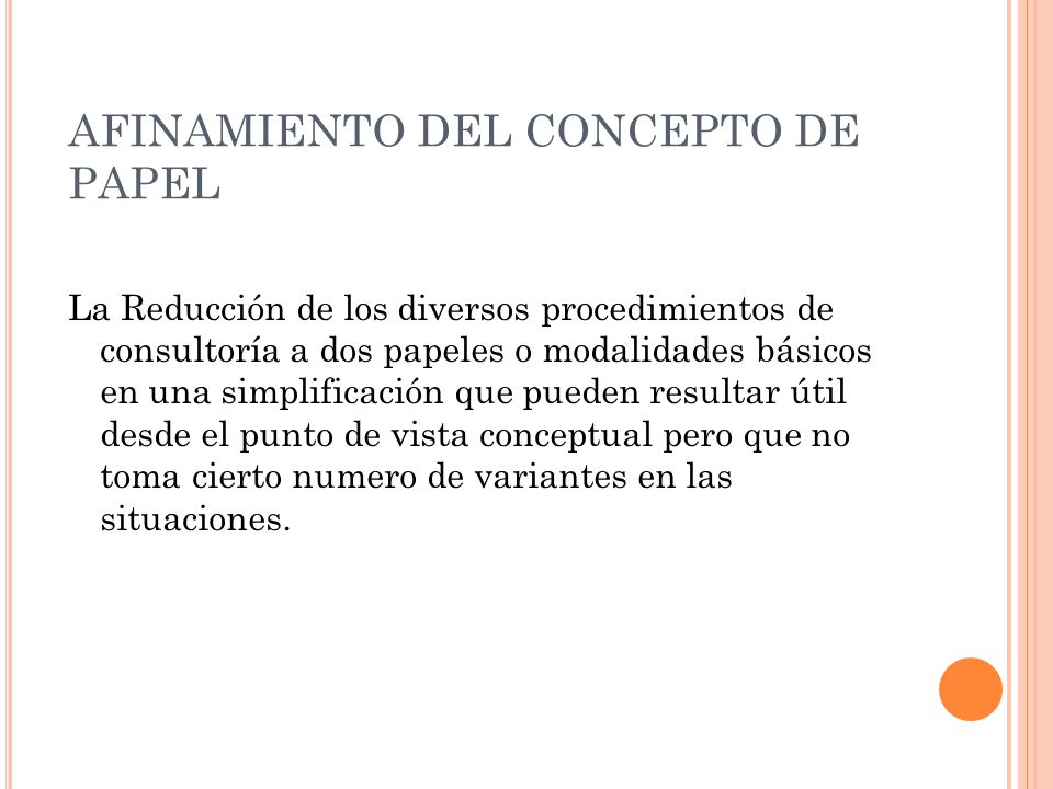 AFINAMIENTO DEL CONCEPTO DE PAPEL