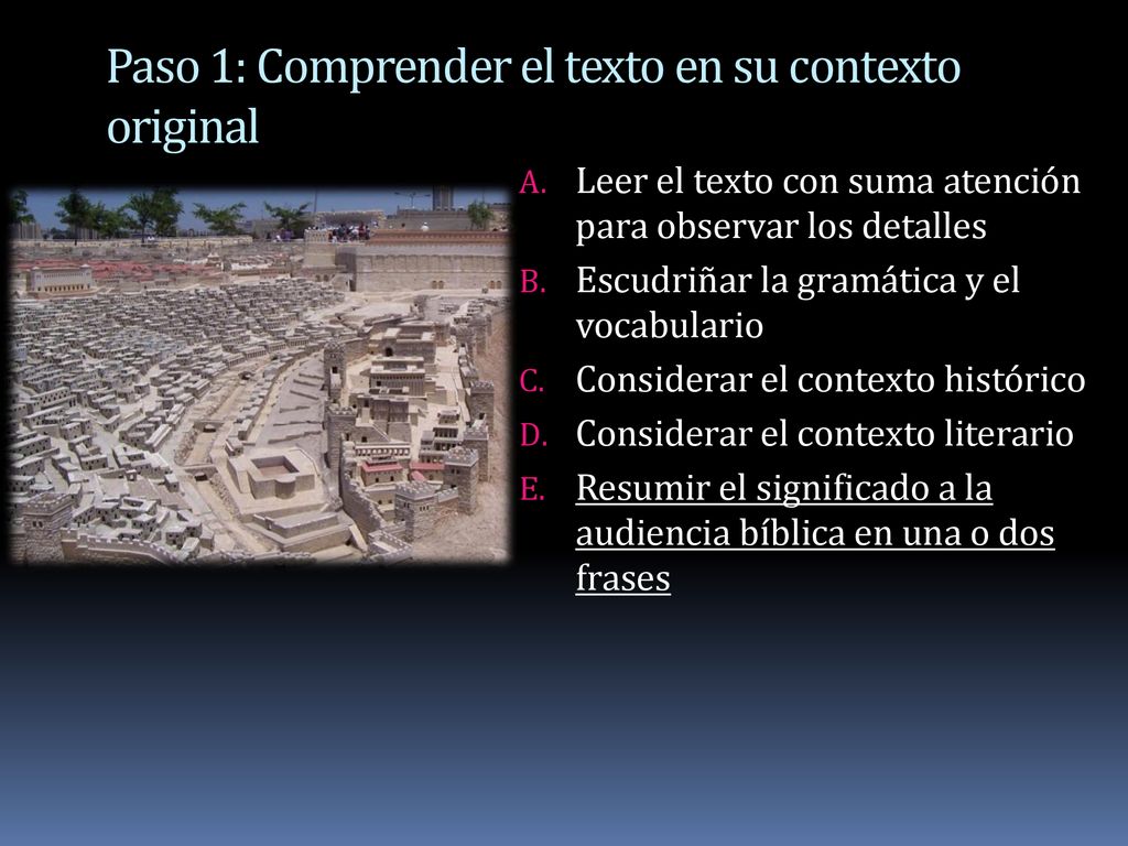 Paso 1: Comprender el texto en su contexto original