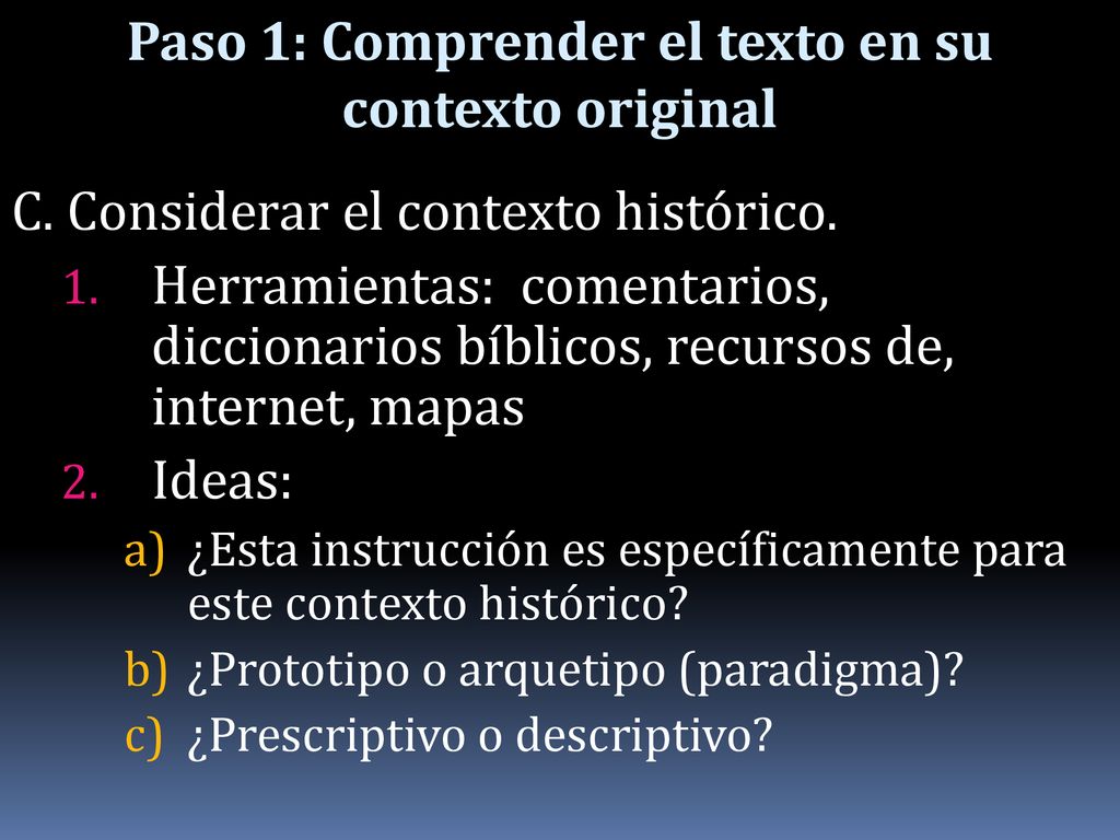 Paso 1: Comprender el texto en su contexto original