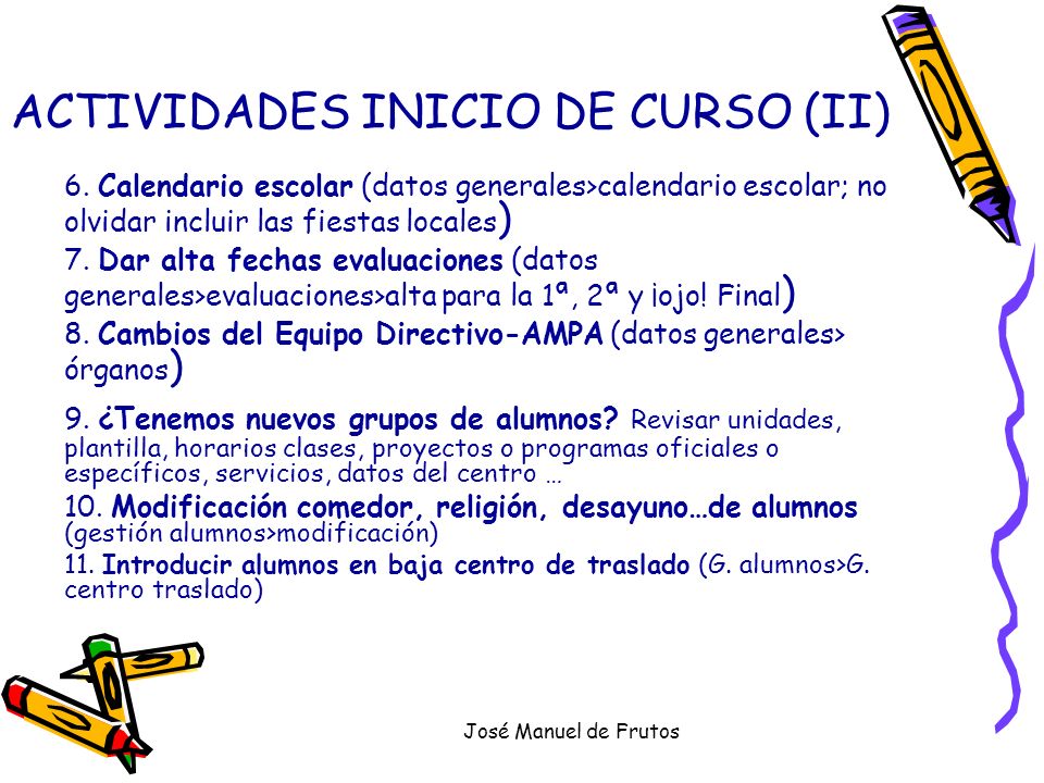 ACTIVIDADES INICIO DE CURSO (II)