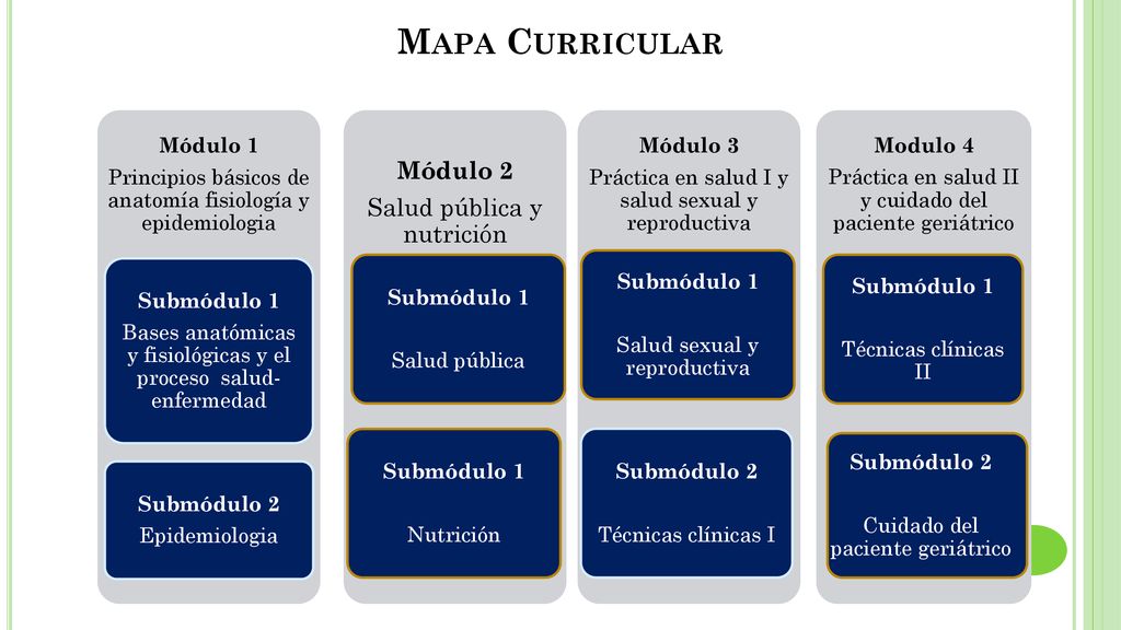Mapa Curricular Módulo 2 Salud pública y nutrición Módulo 1