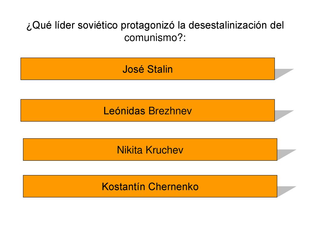 ¿Qué líder soviético protagonizó la desestalinización del comunismo :