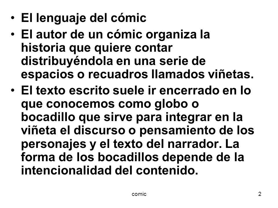 El lenguaje del cómic