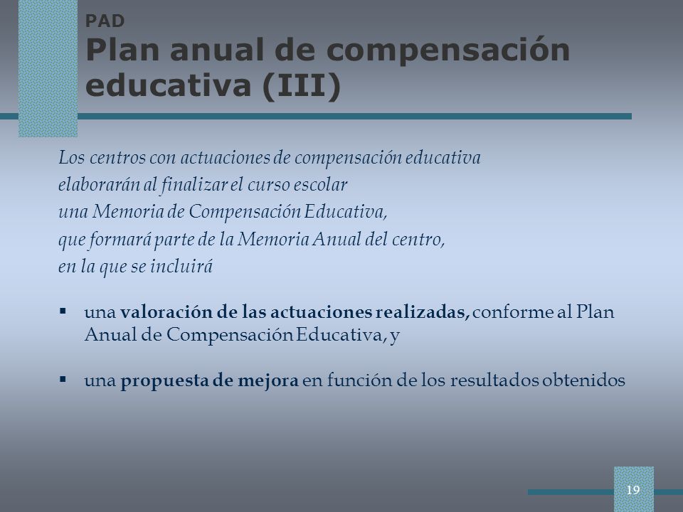 PAD Plan anual de compensación educativa (III)