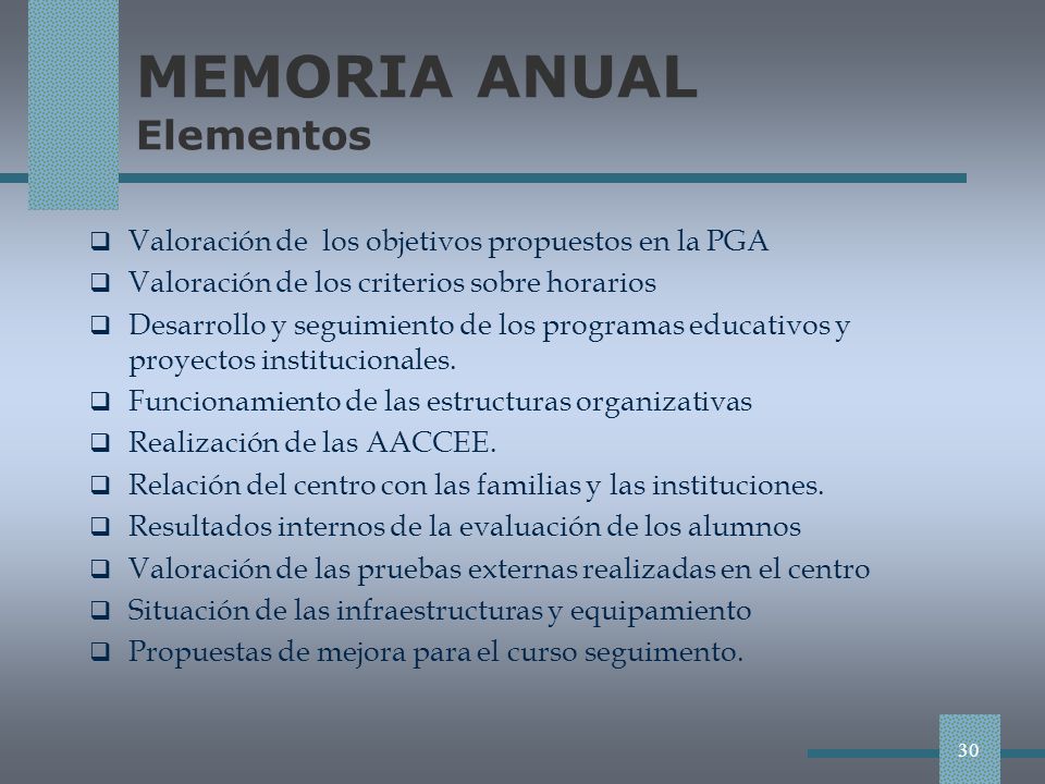 MEMORIA ANUAL Elementos