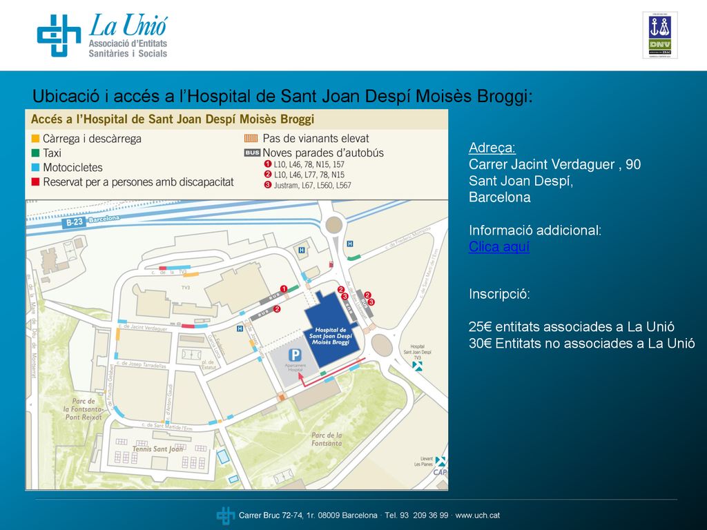 Ubicació i accés a l’Hospital de Sant Joan Despí Moisès Broggi: