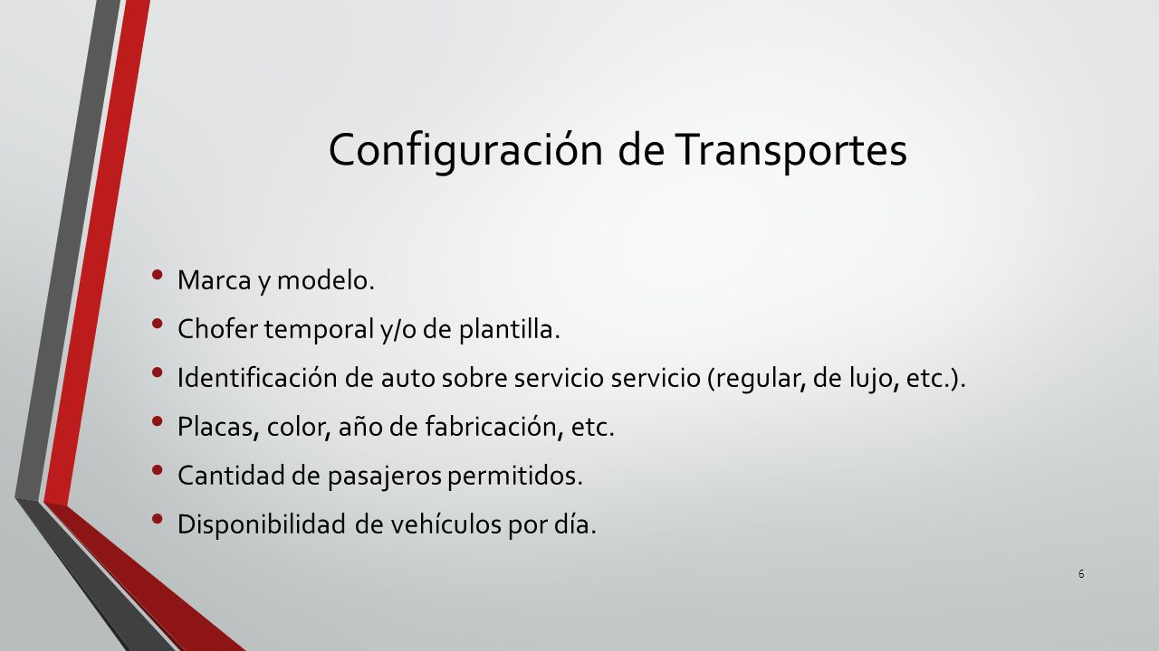 Configuración de Transportes