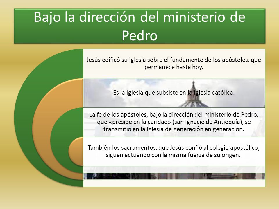 Bajo la dirección del ministerio de Pedro