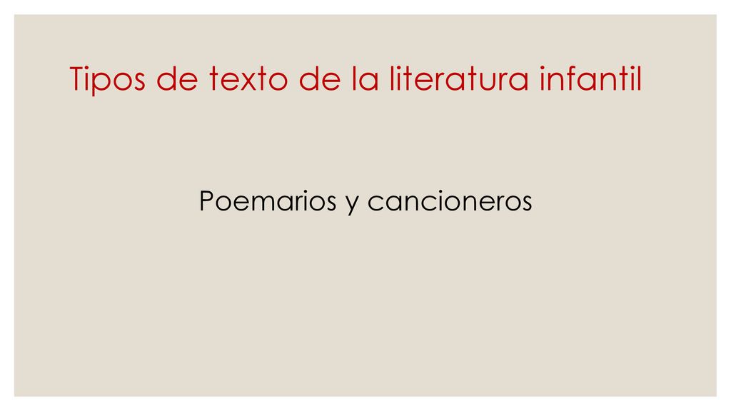 Tipos de texto de la literatura infantil