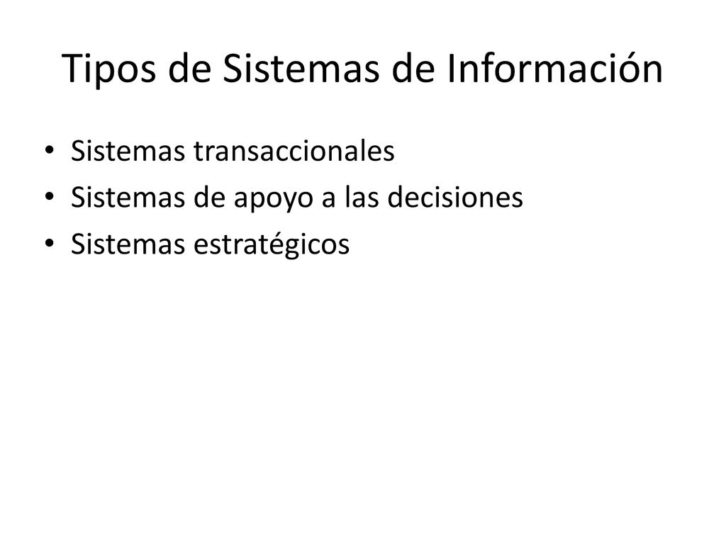Tipos de Sistemas de Información
