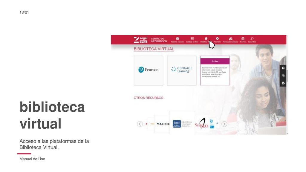 biblioteca virtual Acceso a las plataformas de la Biblioteca Virtual.