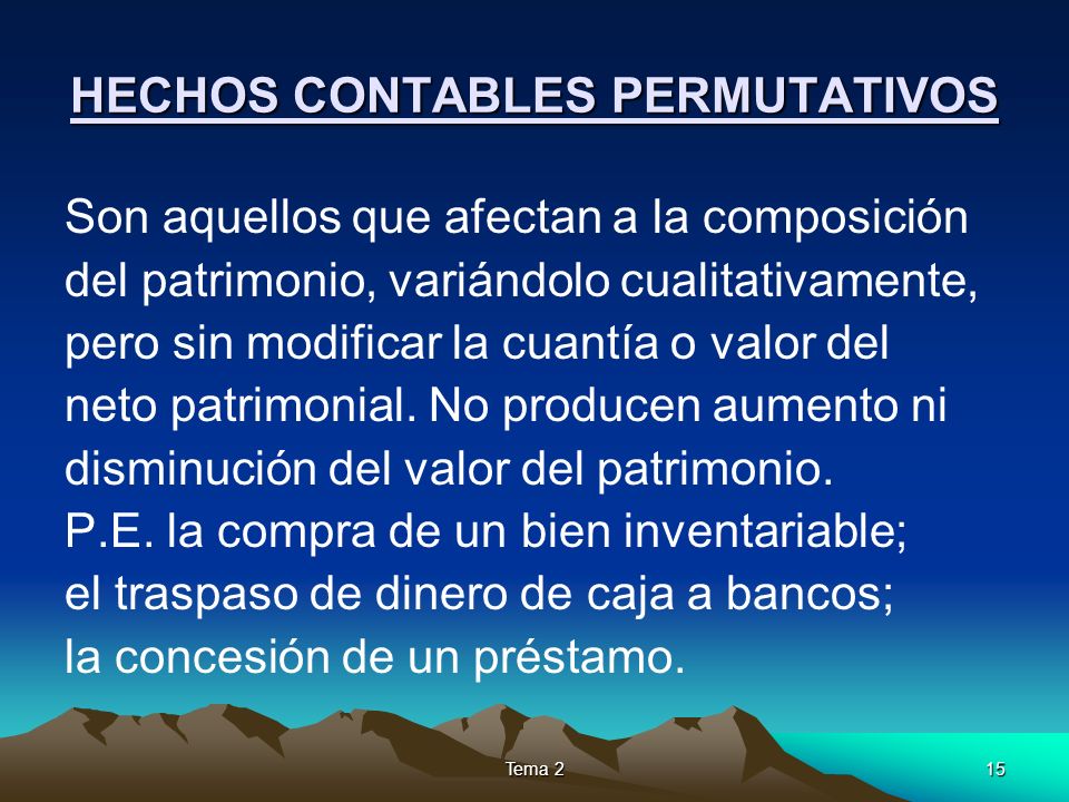 HECHOS CONTABLES PERMUTATIVOS
