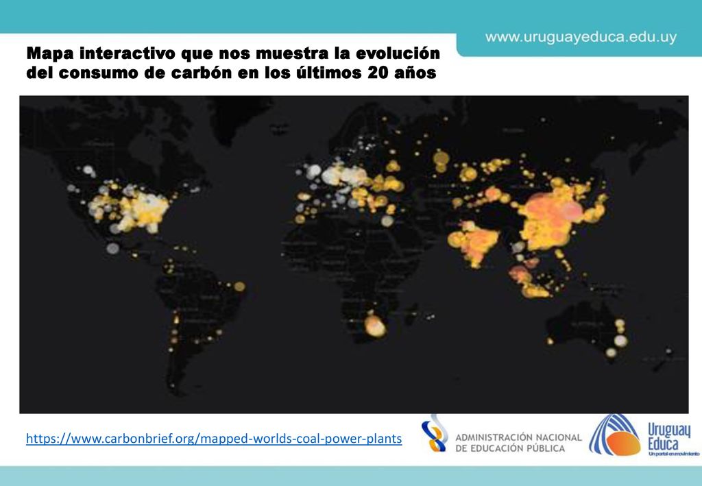 Mapa interactivo que nos muestra la evolución del consumo de carbón en los últimos 20 años