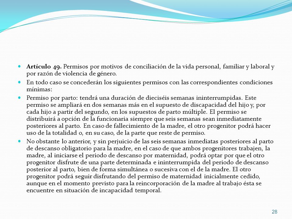 Artículo 49. Permisos por motivos de conciliación de la vida personal, familiar y laboral y por razón de violencia de género.