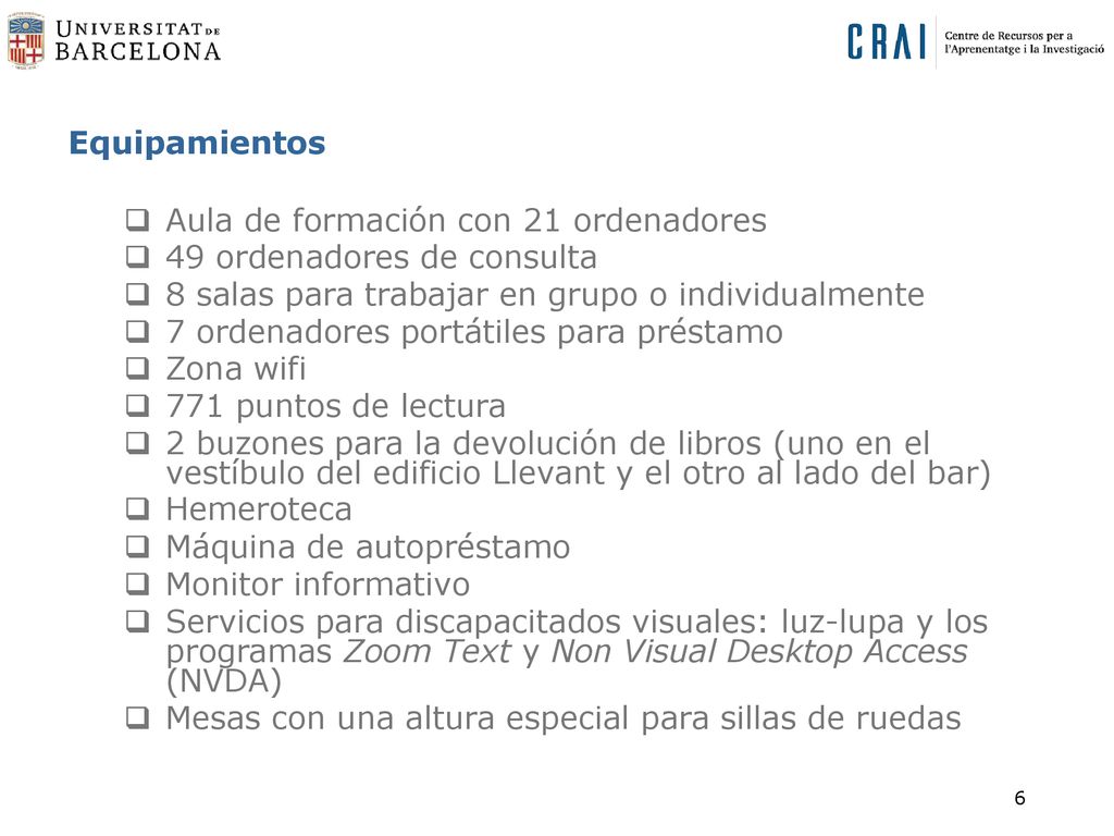 Aula de formación con 21 ordenadores 49 ordenadores de consulta