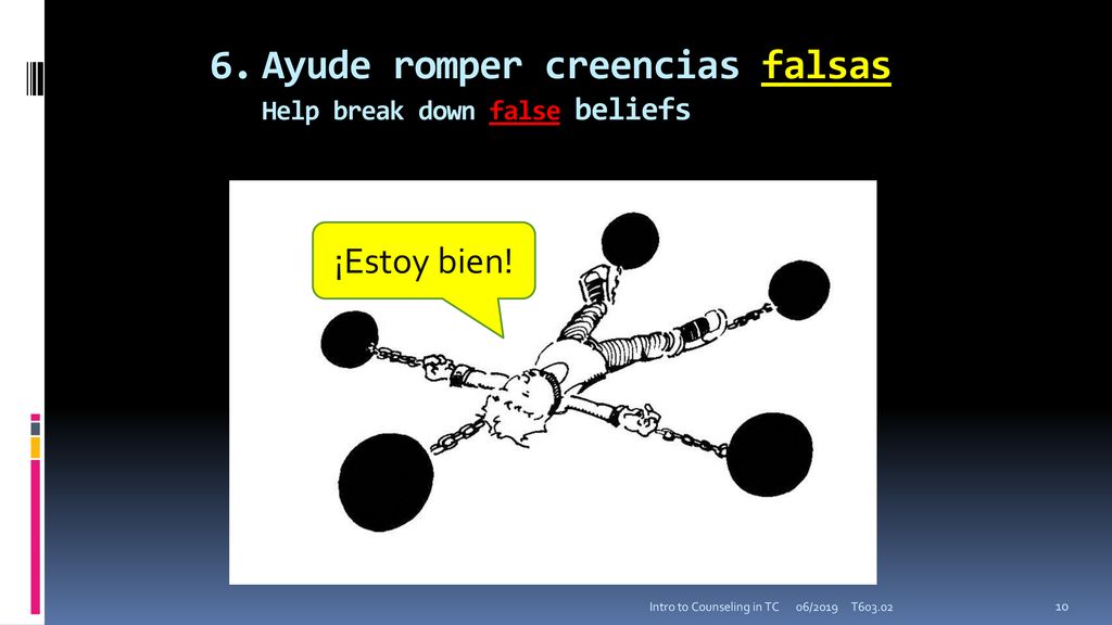 6. Ayude romper creencias falsas Help break down false beliefs