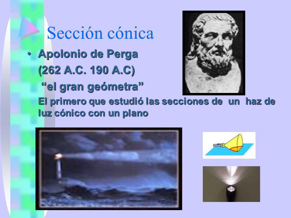 Sección cónica Apolonio de Perga (262 A.C. 190 A.C) el gran geómetra