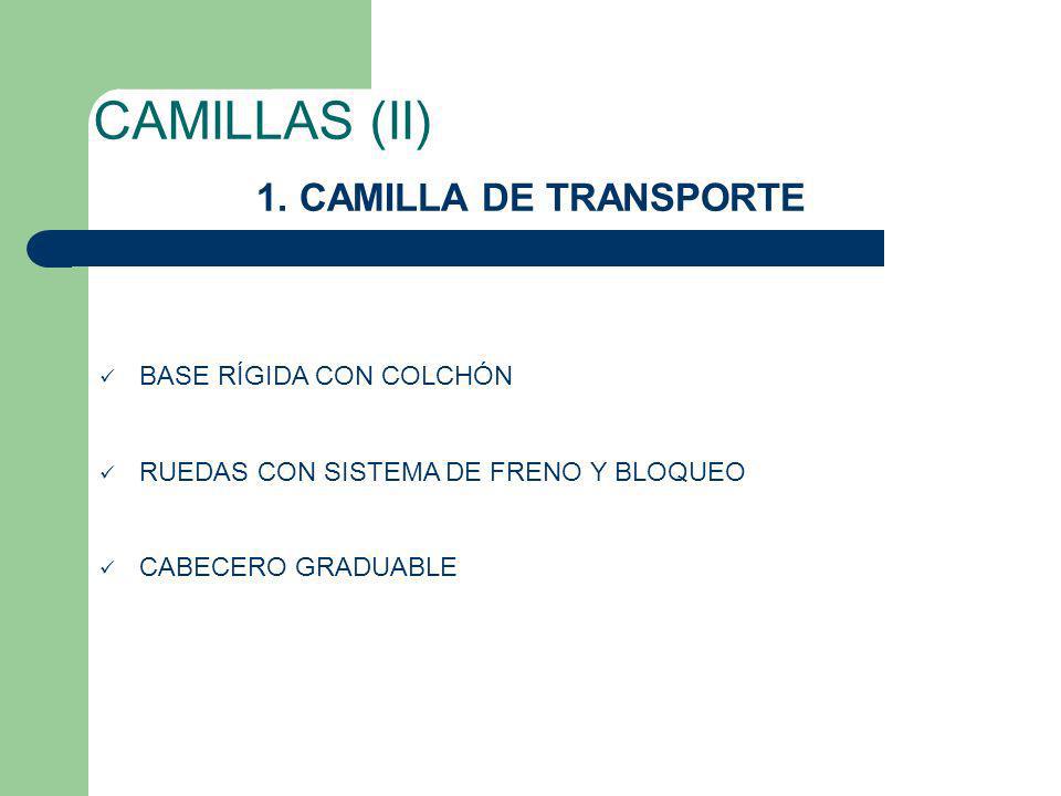 CAMILLAS (II) 1. CAMILLA DE TRANSPORTE BASE RÍGIDA CON COLCHÓN