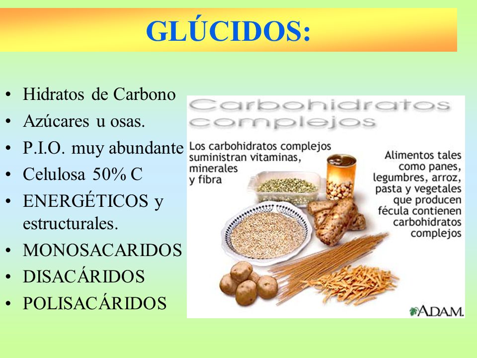 GLÚCIDOS: Hidratos de Carbono Azúcares u osas. P.I.O. muy abundante