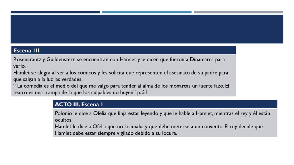 Escena 1II Rosencrantz y Guildenstern se encuentran con Hamlet y le dicen que fueron a Dinamarca para verlo.