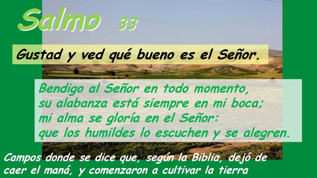 Salmo 33 Gustad y ved qué bueno es el Señor.