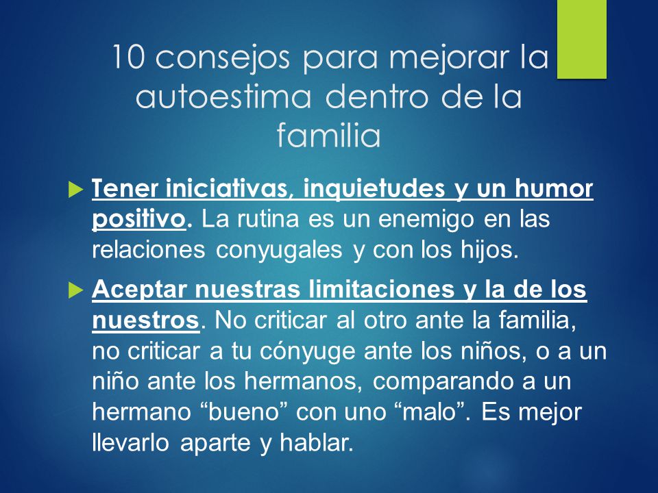 10 consejos para mejorar la autoestima dentro de la familia