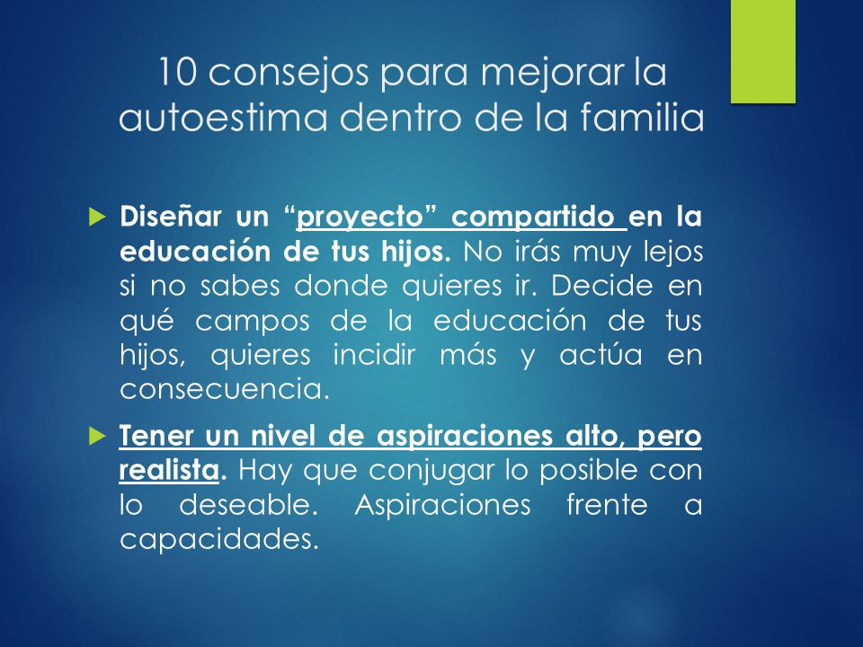 10 consejos para mejorar la autoestima dentro de la familia