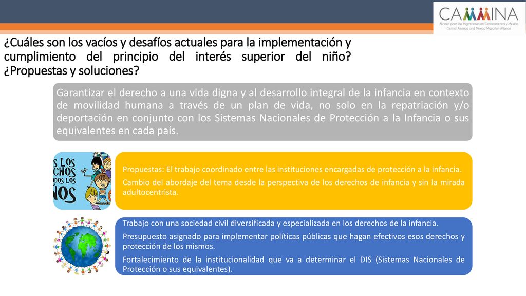 ¿Cuáles son los vacíos y desafíos actuales para la implementación y cumplimiento del principio del interés superior del niño ¿Propuestas y soluciones