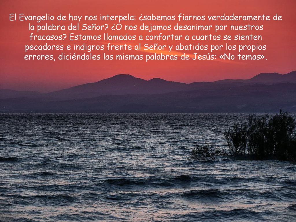 El Evangelio de hoy nos interpela: ¿sabemos fiarnos verdaderamente de la palabra del Señor.
