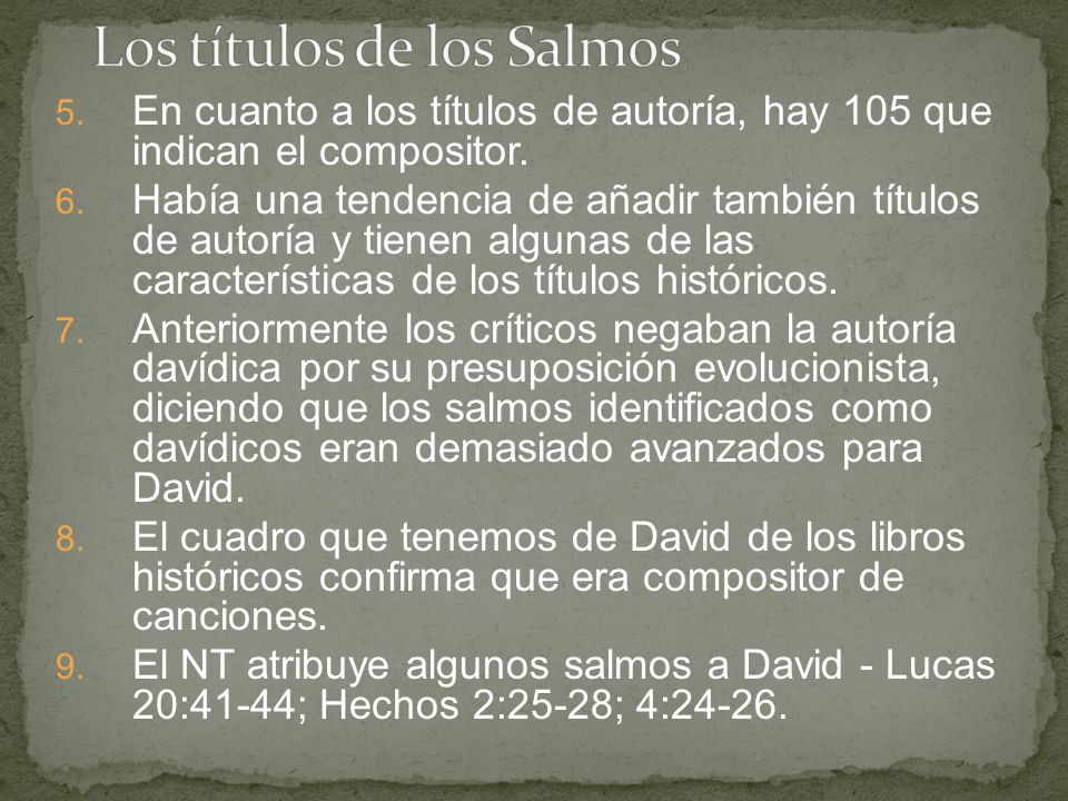 Los títulos de los Salmos