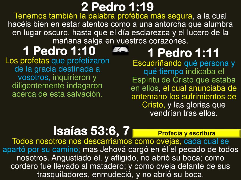 2 Pedro 1:19 1 Pedro 1:10 1 Pedro 1:11 Isaías 53:6, 7