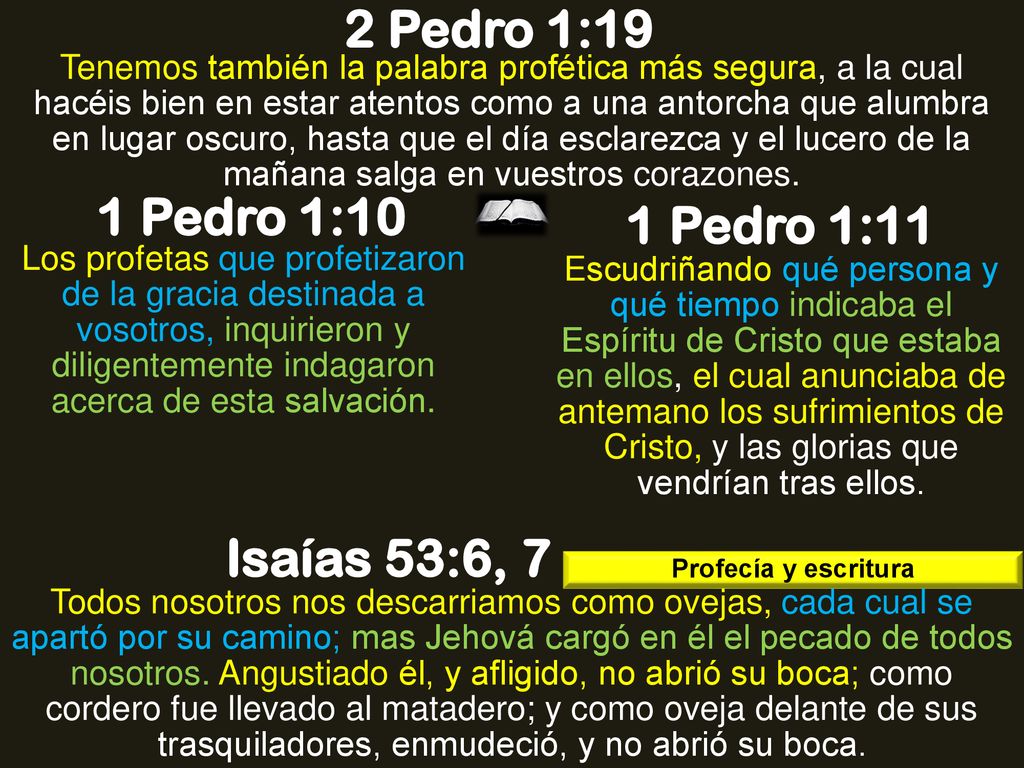 2 Pedro 1:19 1 Pedro 1:10 1 Pedro 1:11 Isaías 53:6, 7