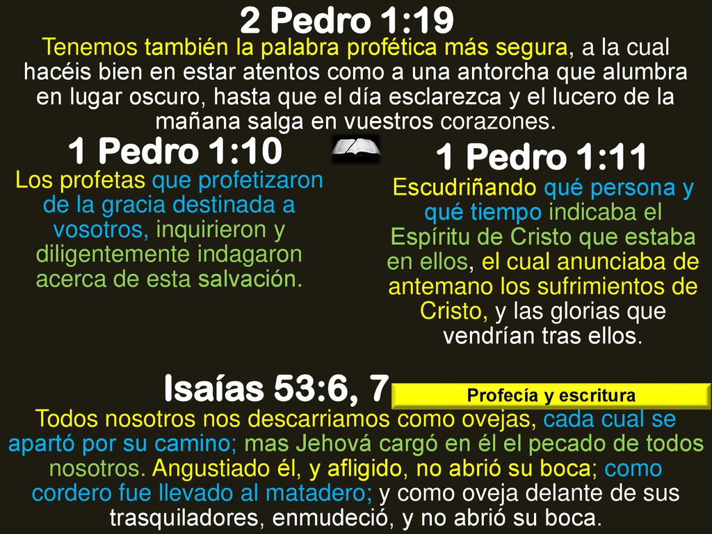 2 Pedro 1:19 1 Pedro 1:10 1 Pedro 1:11 Isaías 53:6, 7