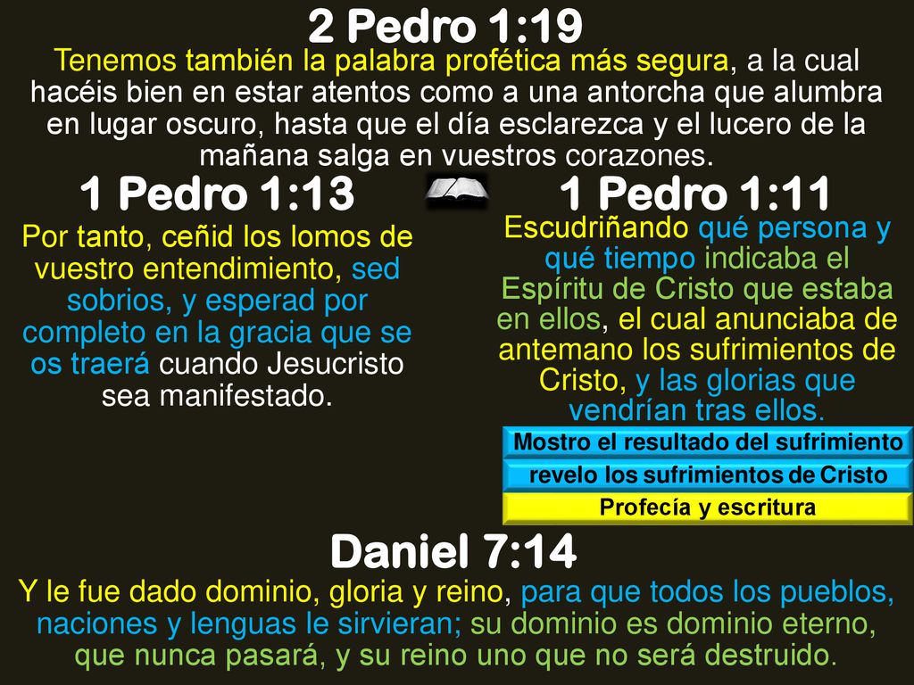 Mostro el resultado del sufrimiento revelo los sufrimientos de Cristo