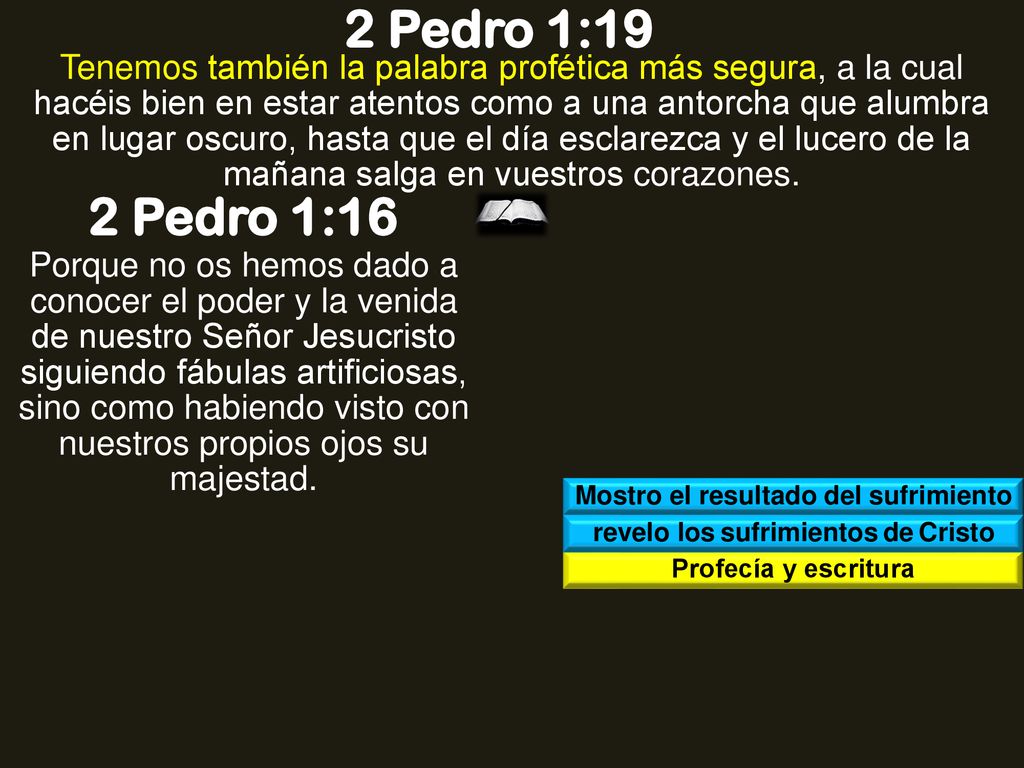 Mostro el resultado del sufrimiento revelo los sufrimientos de Cristo