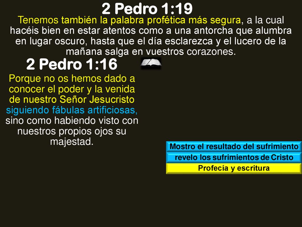 Mostro el resultado del sufrimiento revelo los sufrimientos de Cristo